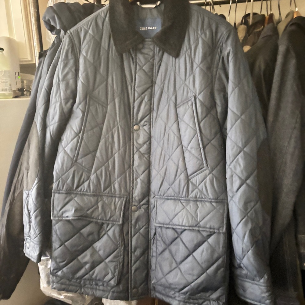 Cole Haan Men's Quilted Jacket - Navy Blue